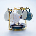 Axyaa Marble Ceramic Tea Set 200ml Nordic Coffee Cup Saucer Spoon Matt Porcelain