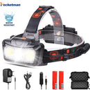 Axya Rechargeable LED Headlamp with COB+LED, Waterproof and Powerful