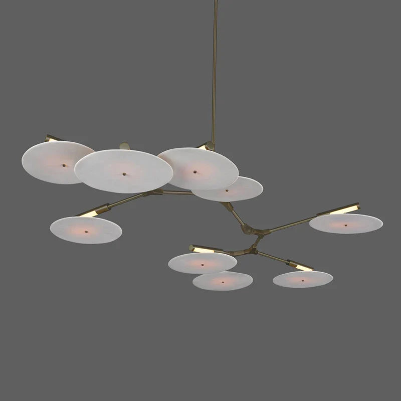 Axyaa Molecular UFO Gold Chandelier, Modern Nordic Designer Lighting for Home Decor