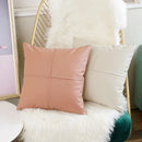 Axyaa Faux Leather Cushion Cover 45x45cm Ivory Green Orange Brown Coral for Home Decor