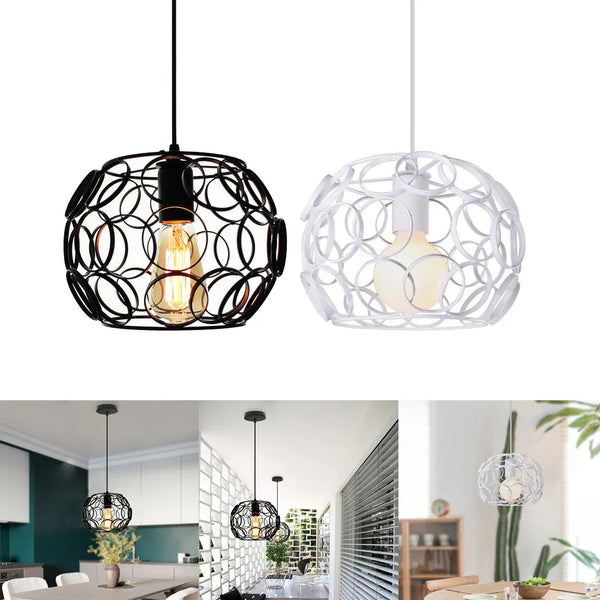 Axya Industrial Iron Pendant Lights Modern Metal Cage E27 LED Hanging Lamp