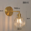 Nordic Brass Wall Lamp Small Copper Glass LED Wall Sconce – Axyaa