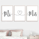 Axyaa Heart Calligraphy Poster Black White Minimalist Wall Art Print