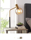 Axyaa Nordic Designer Glass Table Lamp for Reading Room - LED Decorative Desk Light