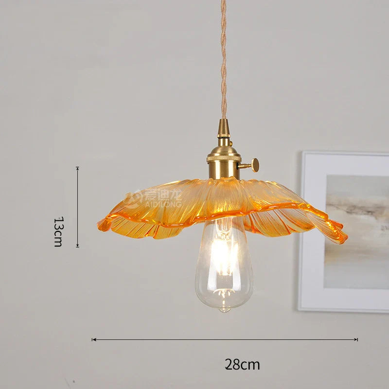 Axyaa Nordic Purple Glass LED Pendant Light, Modern Hanging Lamp for Bar, Bedroom, Dinning Room