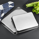 Axyaa Stainless Steel Food Storage Tray Steamed Sausage Plates Fruit Baking Pan