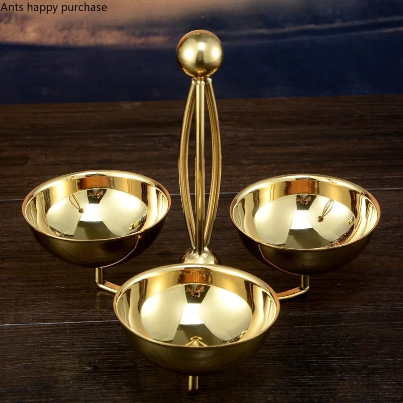 Axya Stainless Snack Tray Partition Dessert Fruit Plate Bar KTV Candy Rack