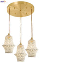 Axyaa Nordic Ceramic Pendant Lamp Modern Japanese Style Copper Hanging Light