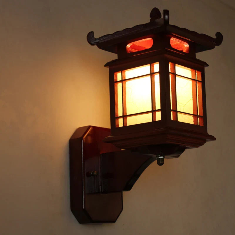 Axyaa Retro Wood Wall Lamp Sconce e27 Vintage Light Fixture
