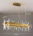 Axyaa Gold LED Chandelier: Modern Crystal Dining Room Lighting