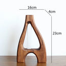 Axyaa Wooden Vase Glass Test Tube Flower Arrangement Hydroponics Home Decor