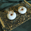 Acrylic Gold Foil Tray with Handle for Cake Desserts by Axya - Elegant Holiday Party Decor