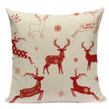 Axyaa Christmas Deer Snowman Cartoon Cushion Cover - Festive Decor Pillowcase