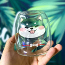 Axyaa Shiba Double Wall Mug, Cute Dog Cup, Heat Insulation, Creative Drinkware