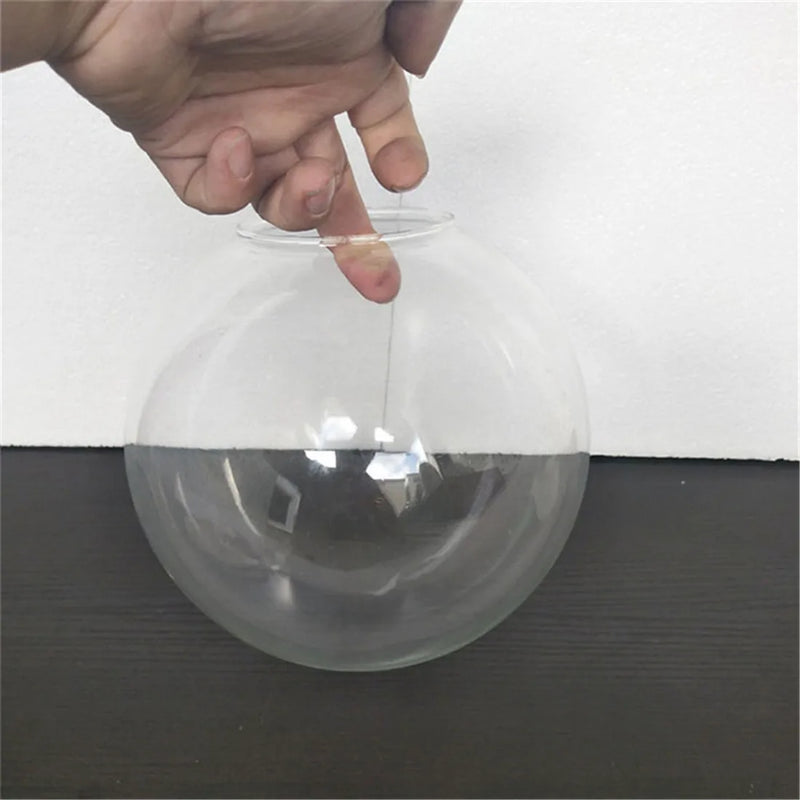 Axyaa Clear Glass Lamp Shade- Transparent Round Light Cover- DIY Replacement- D13cm-D25cm
