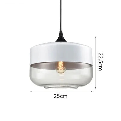 Axyaa Nordic LED Pendant Light Wood Glass Hanging Lamp for Bedroom Dinning Living Room