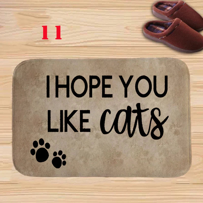 Axyaa Charming Cats Memory Foam Bath Mat - Anti-slip Coral Personalized Doormat