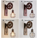 Axyaa Vintage Industrial Wall Sconces Pulley Lamp for Bedroom Mirror - Retro LED Light