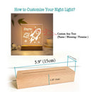 Rocket Ship Nightlight USB Customized Name 3D Lamp - Axyaa Brand