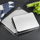 Axyaa Stainless Steel Thick Rectangular Food Storage Tray for Kitchen Utensils