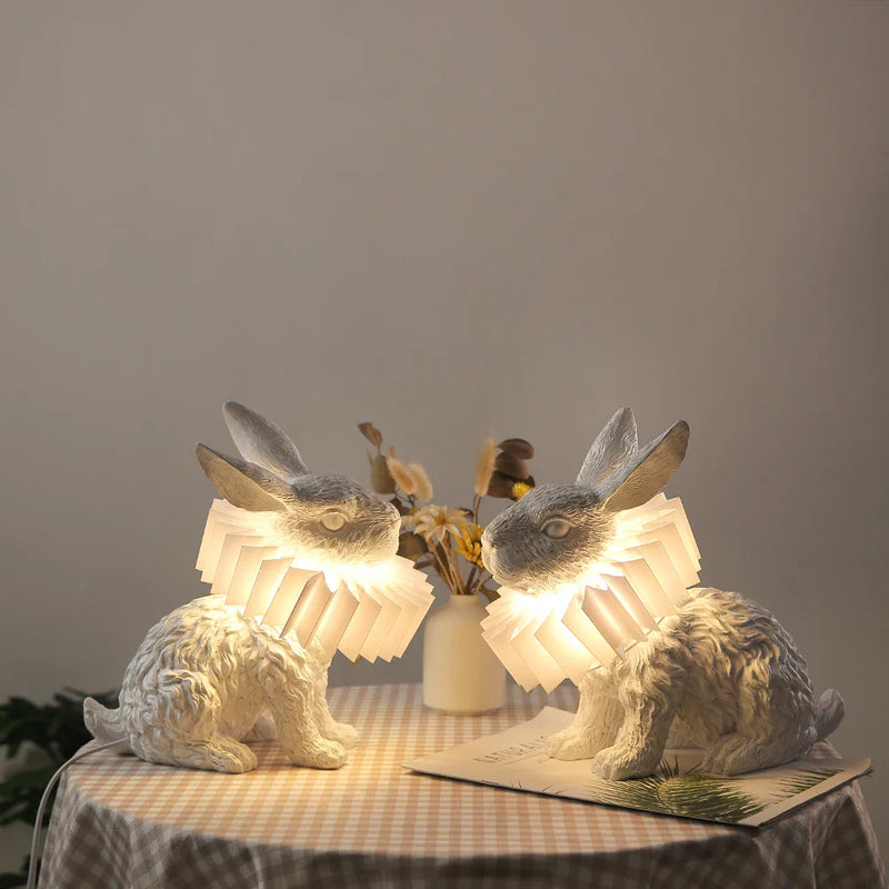 Axyaa Nordic Rabbit Scarf Table Lamp for Modern Living Room Decor