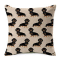 Axyaa Dachshund Dog Print Cotton Linen Pillow Covers 45X45cm
