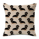Axyaa Dachshund Dog Print Cotton Linen Pillow Covers 45X45cm