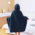 Axyaa Winter Hooded Blanket: Thick Antistatic Fleece Throw Blanket for Home