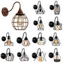 Axyaa Iron Cage Guard Wall Sconce E27 LED Vintage Light Industrial Retro Loft Lampshade