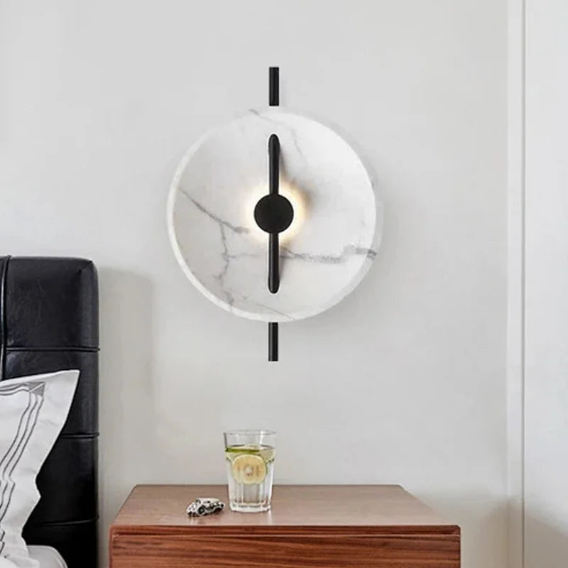 Axyaa Nordic Marble LED Wall Sconce: Elegant Living Room & Bedroom Décor