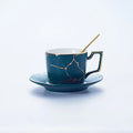 Axyaa Marble Ceramic Tea Set 200ml Nordic Coffee Cup Saucer Spoon Matt Porcelain