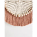 Axyaa Macrame Wall Hanging with Wood Beads and Tassels, Handmade Woven Decor for Home Office