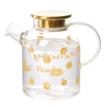 Axyaa Peach Glass Jug Kettle Set - Large Capacity Tea Maker & Juice Pitcher