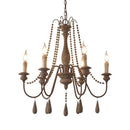 Axyaa Wood Chandelier - Retro Candle Light Fixture for Home Decor