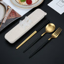 Axyaa Stainless Steel Cutlery Set with Box - Portable Dinnerware Kit