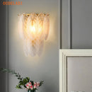 Axya Crystal Feather Wall Sconce: Modern Luxury for Living Room, Bedroom, or Restaurant