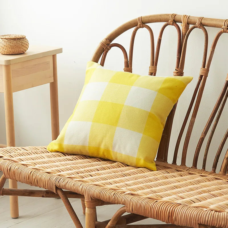 Axyaa Buffalo Plaid Cushion Cover 45*45 for Living Room Sofa - Home Decoration