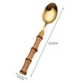 Axyaa Golden Spoon Fork Knife Set | Stainless Steel Wood Handle Tableware