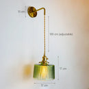 Axyaa Adjustable LED Glass Wall Sconce for Modern Bedroom Decor