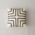 Rainbow Stripe Cushion Cover with Pink Rope Embroidery, 45x45cm, Axyaa