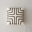Rainbow Stripe Cushion Cover with Pink Rope Embroidery, 45x45cm, Axyaa
