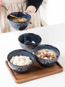 Axyaa Ceramic Noodle Bowl 5-Inch Kiln Glazed Hand-Painted Small Eating Bowl