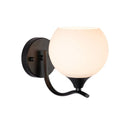 Axyaa Matte Globe Glass Wall Sconce for Modern Mid Century Industrial Style