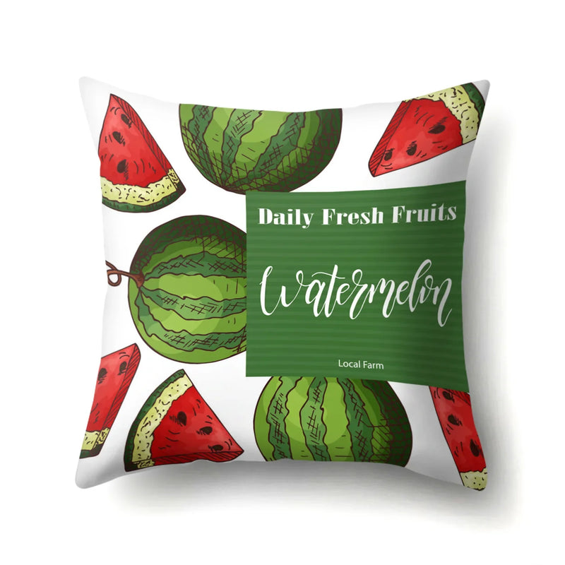 Fresh Fruits Watermelon Throw Pillow Covers by Axyaa