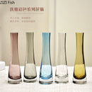 Axyaa Oblique Glass Vase for Flowers - Modern Desk Home Decor