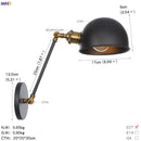 Axyaa Industrial Retro Adjustable Swing Arm Wall Lamp Sconce