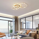 Axyaa Modern LED Chandelier: Gold Black Dimmable Indoor Lamp for Living Study Room