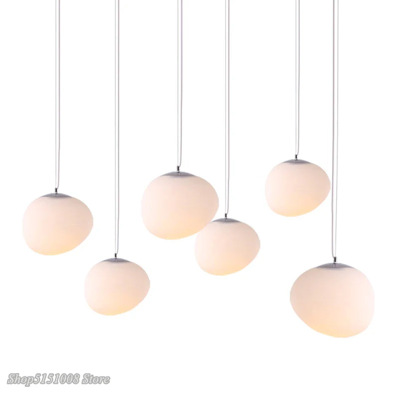 Axyaa Modern Glass Pendant Light for Dining Room Kitchen - Irregular LED Hanging Lamp