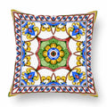 Axyaa Watercolor Geometric Flowers Polyester Cushion Cover Sofa Throw Pillow Cover