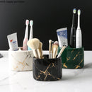 Axya Marble Ceramic Toothbrush Holder Cup Bathroom Organizer